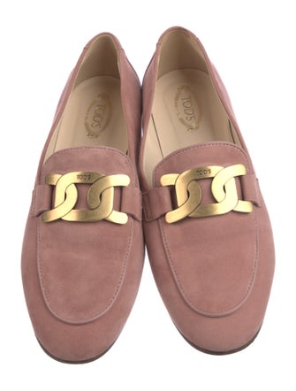 Tod's Suede Chain-Link Accents Loafers