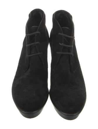 Tod's Suede Leather Trim Embellishment Lace-Up Boots