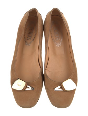 Tod's Suede Crystal Embellishments Flats