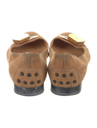 Tod's Suede Crystal Embellishments Flats