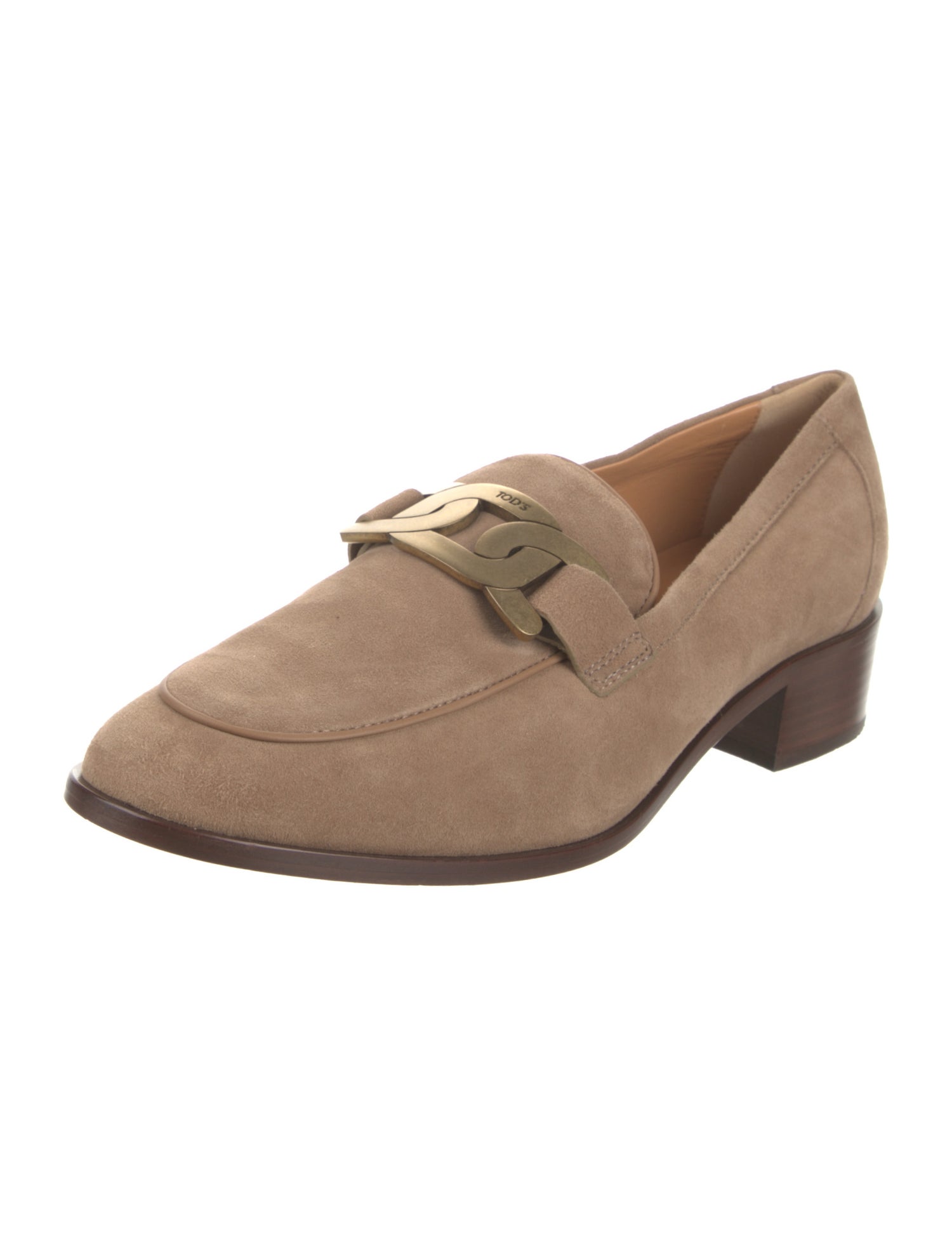 Tod's Suede Chain-Link Accents Loafers