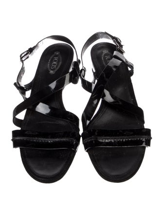 Tod's Patent Leather Slingback Sandals