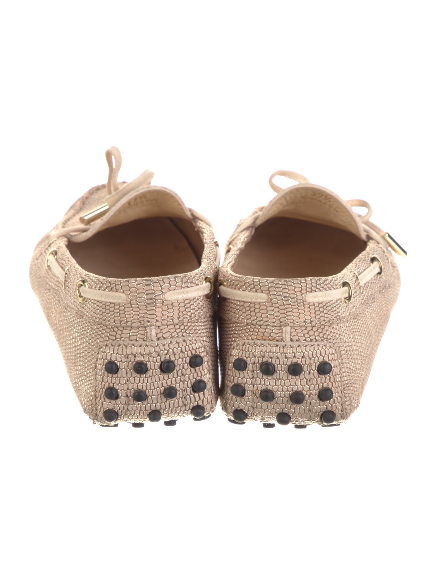 Tod's Leather Bow Accents Loafers