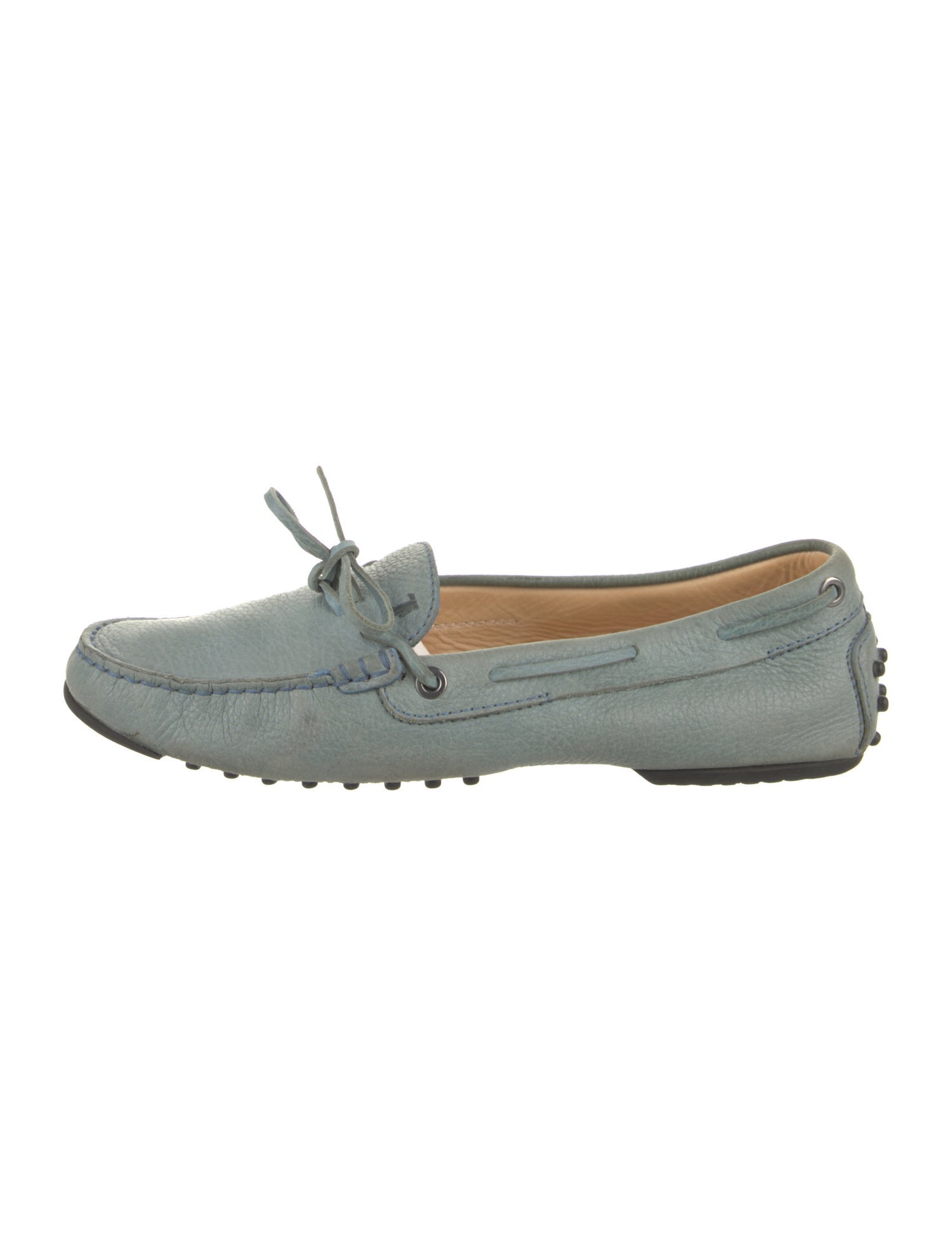 Tod's Leather Bow Accents Moccasins