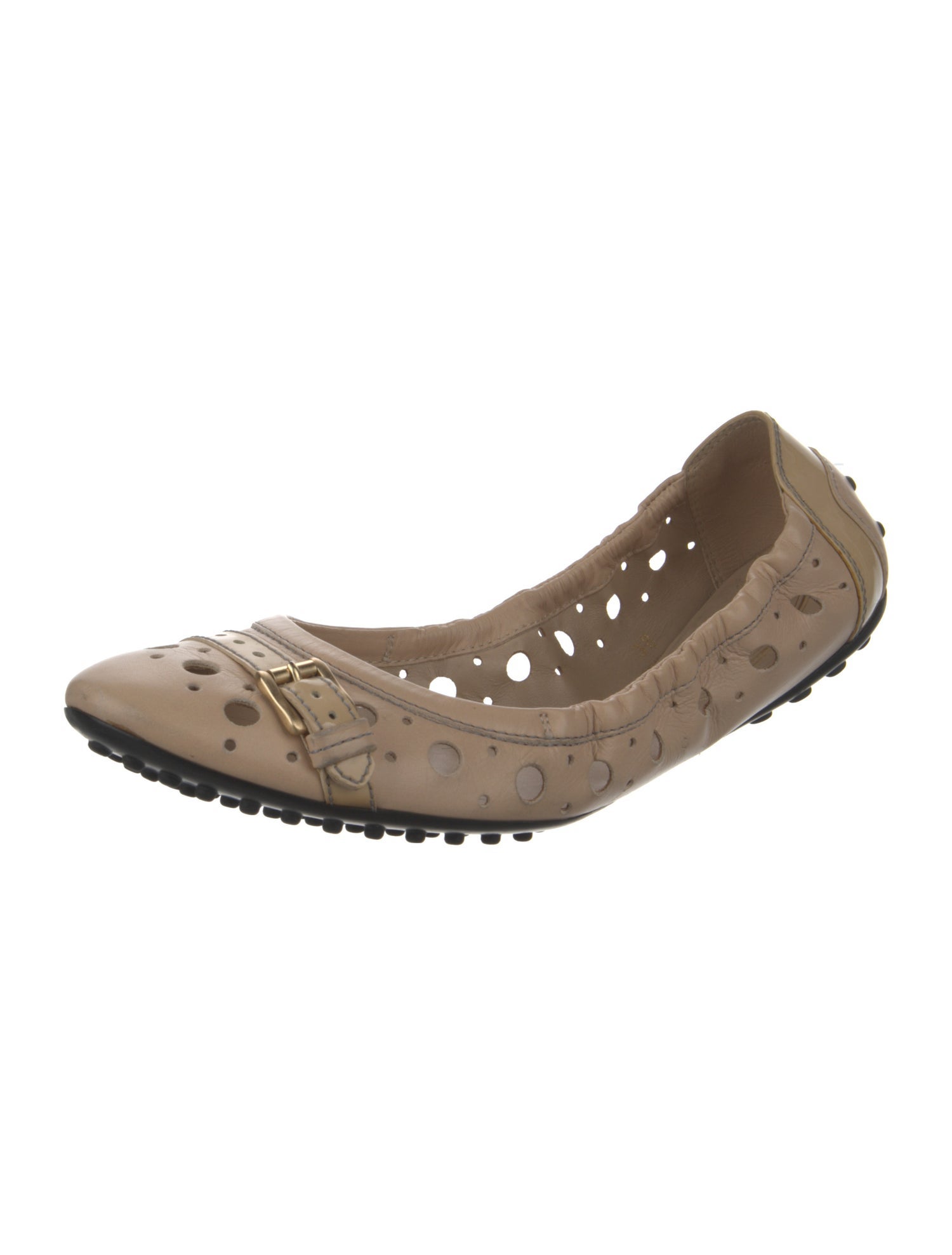 Tod's Leather Lasercut Accents Ballet Flats