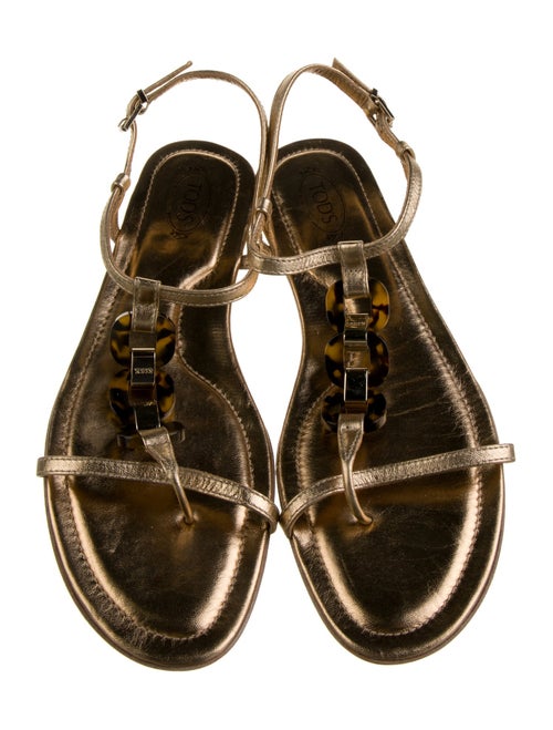Tod's Leather T-Strap Sandals