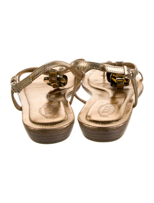Tod's Leather T-Strap Sandals