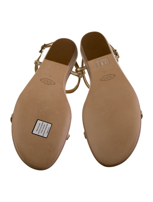 Tod's Leather T-Strap Sandals