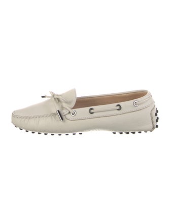 Tod's Leather Bow Accents Loafers