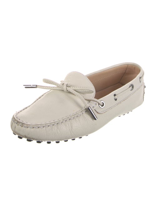 Tod's Leather Bow Accents Loafers