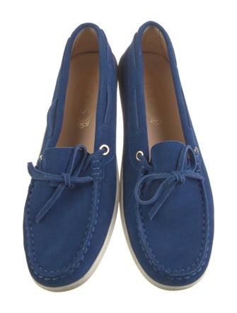 Tod's Suede Bow Accents Loafers