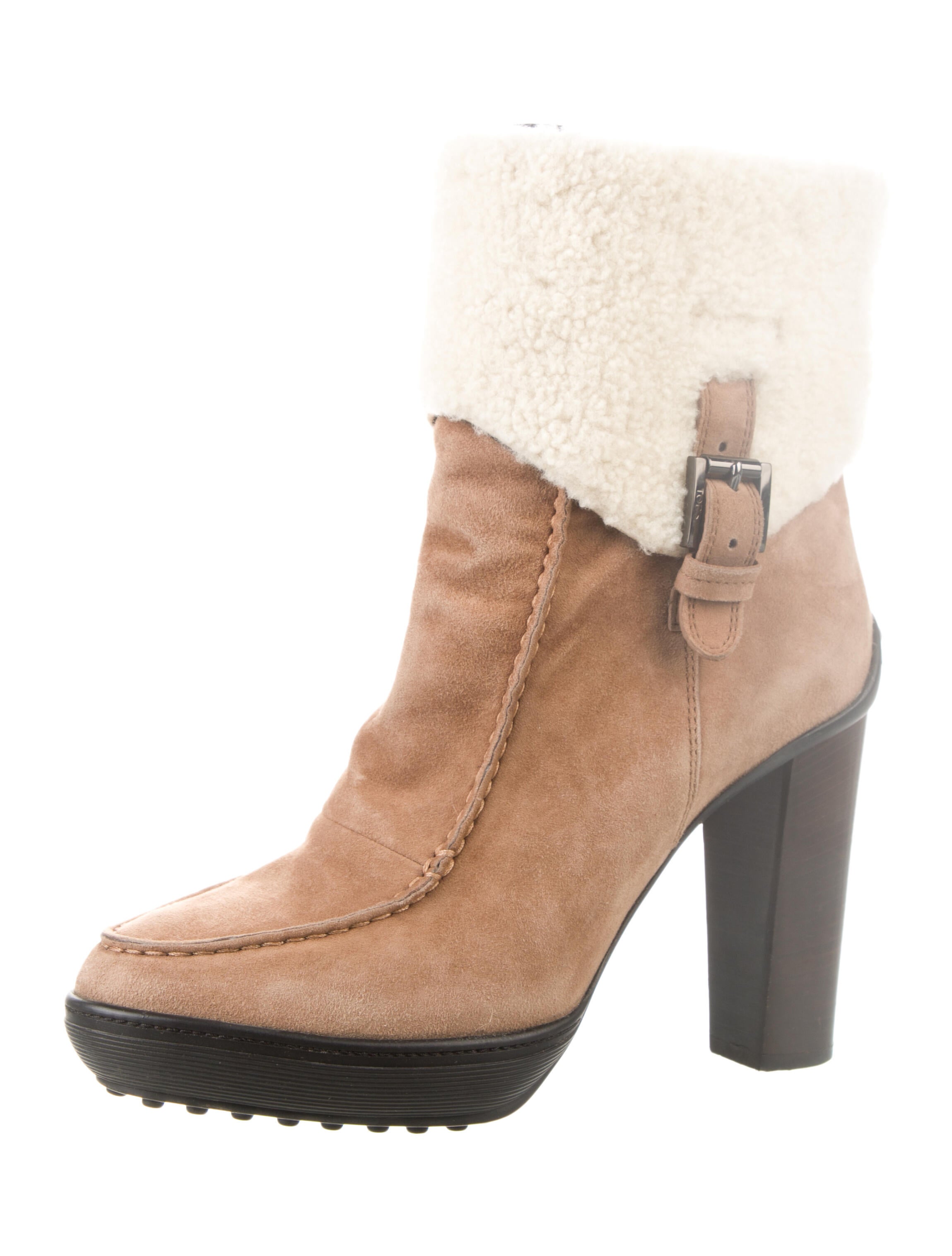 Tod's Suede Colorblock Pattern Boots