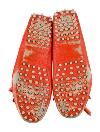 Tod's Leather Fringe Trim Accent Loafers