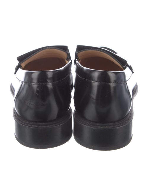 Tod's Leather Fringe Trim Accent Loafers