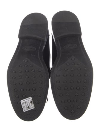 Tod's Leather Fringe Trim Accent Loafers