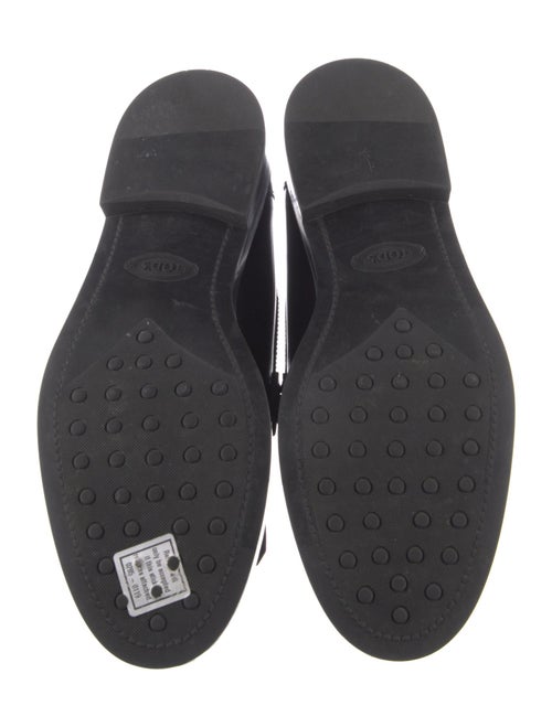 Tod's Leather Fringe Trim Accent Loafers