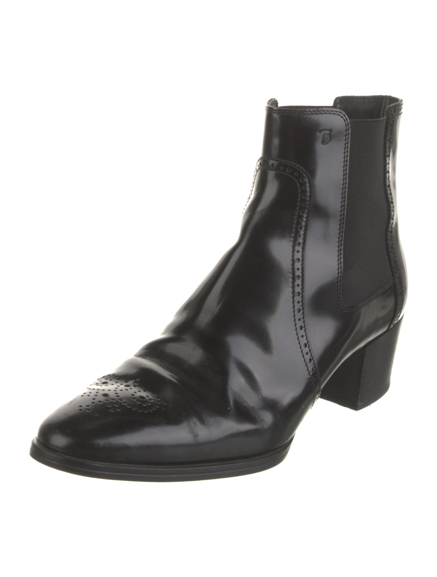Tod's Leather Cutout Accent Chelsea Boots