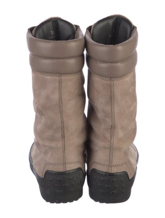 Tod's Nubuck Colorblock Pattern Combat Boots