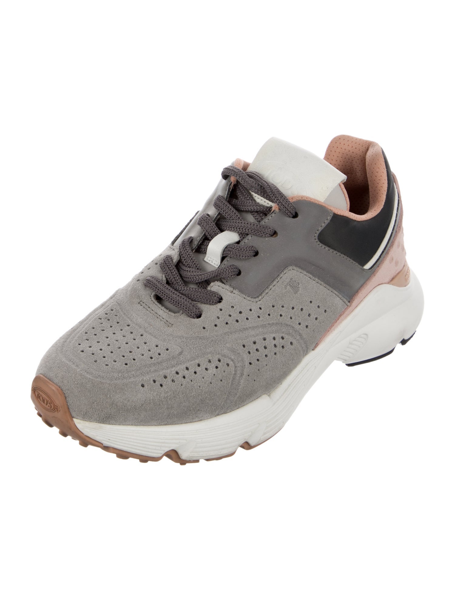 Tod's Suede Colorblock Pattern Sneakers