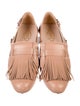 Tod's Leather Fringe Trim Accent Loafers