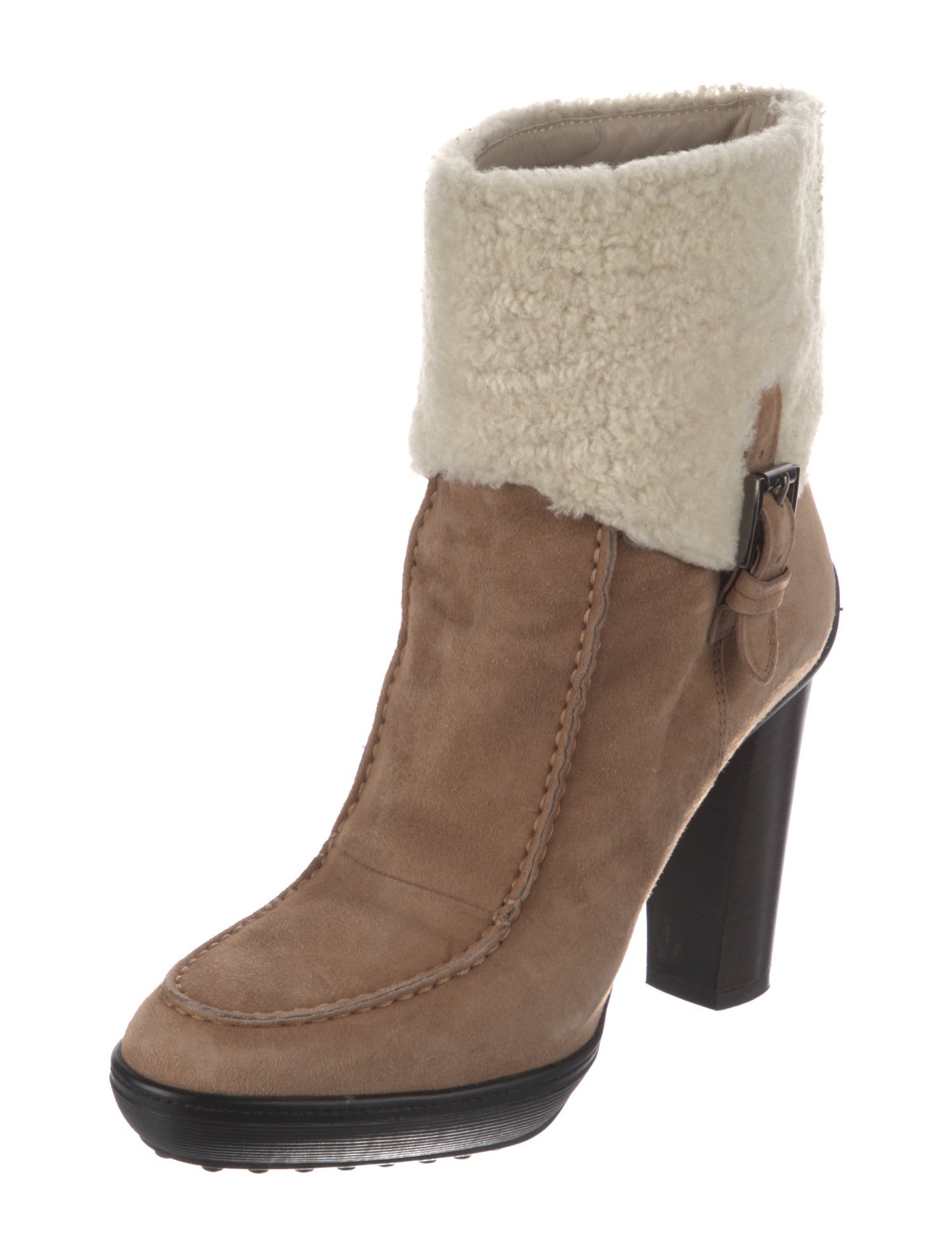 Tod's Suede Colorblock Pattern Boots