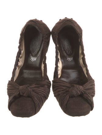 Tod's Suede Crystal Embellishments Ballet Flats