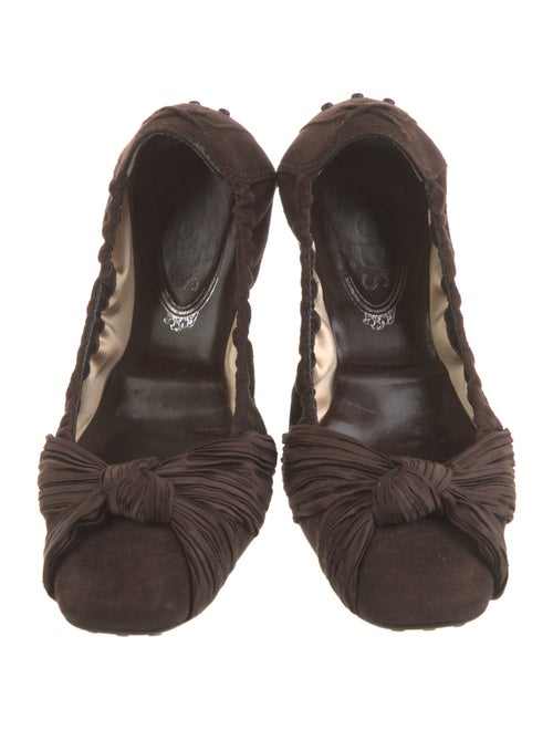 Tod's Suede Crystal Embellishments Ballet Flats
