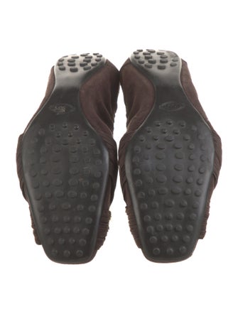 Tod's Suede Crystal Embellishments Ballet Flats