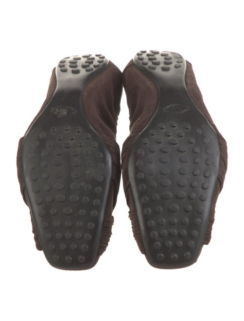 Tod's Suede Crystal Embellishments Ballet Flats