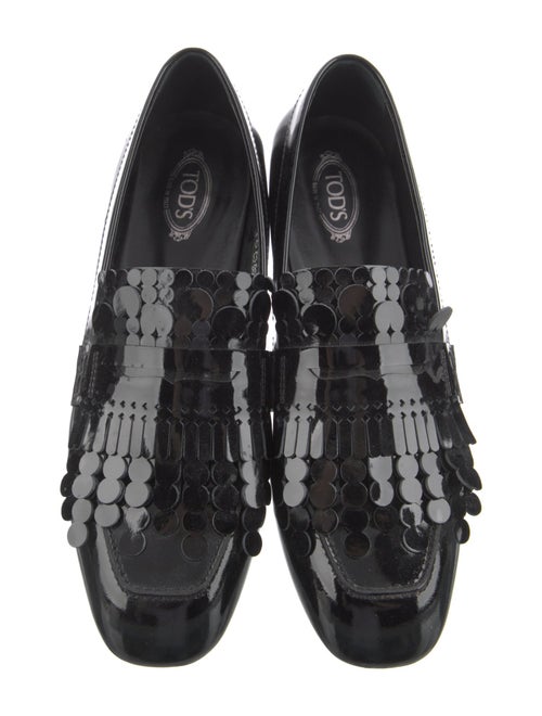 Tod's Patent Leather Fringe Trim Accent Loafers