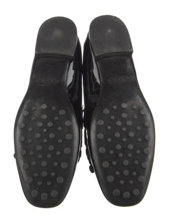Tod's Patent Leather Fringe Trim Accent Loafers