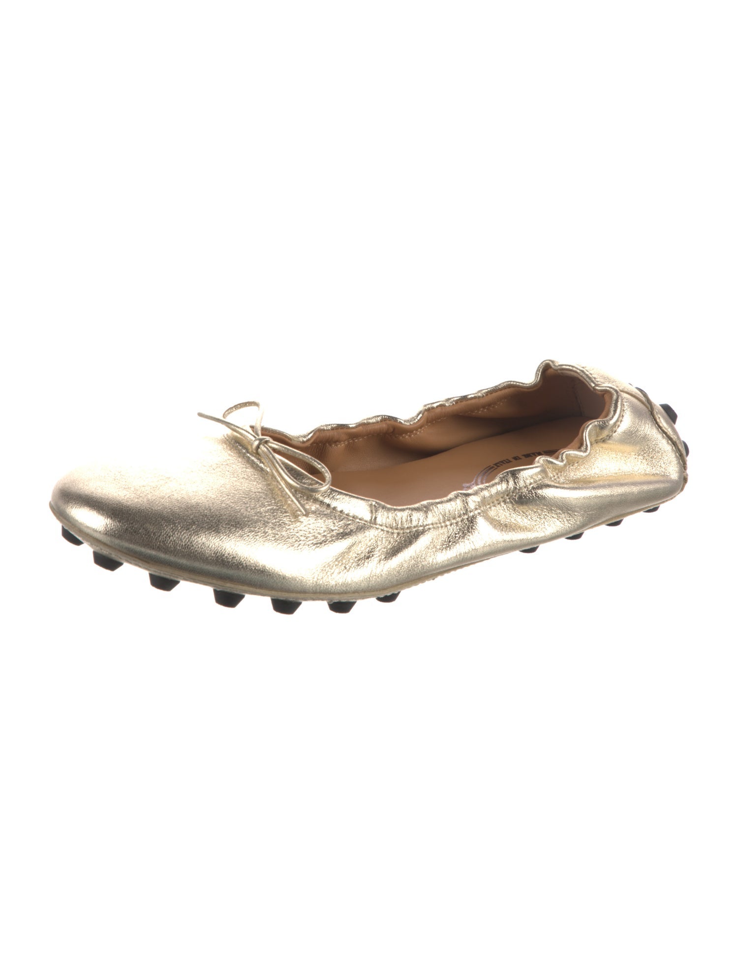 Tod's Leather Bow Accents Ballet Flats