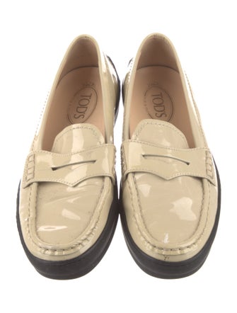 Tod's Patent Leather Scalloped Accent Loafers