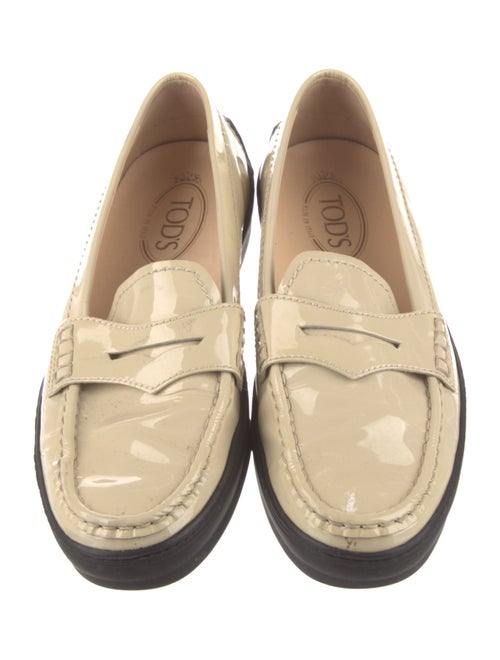 Tod's Patent Leather Scalloped Accent Loafers