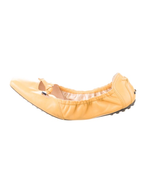 Tod's Leather Cutout Accent Ballet Flats