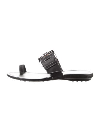 Tod's Leather Lasercut Accents Slides