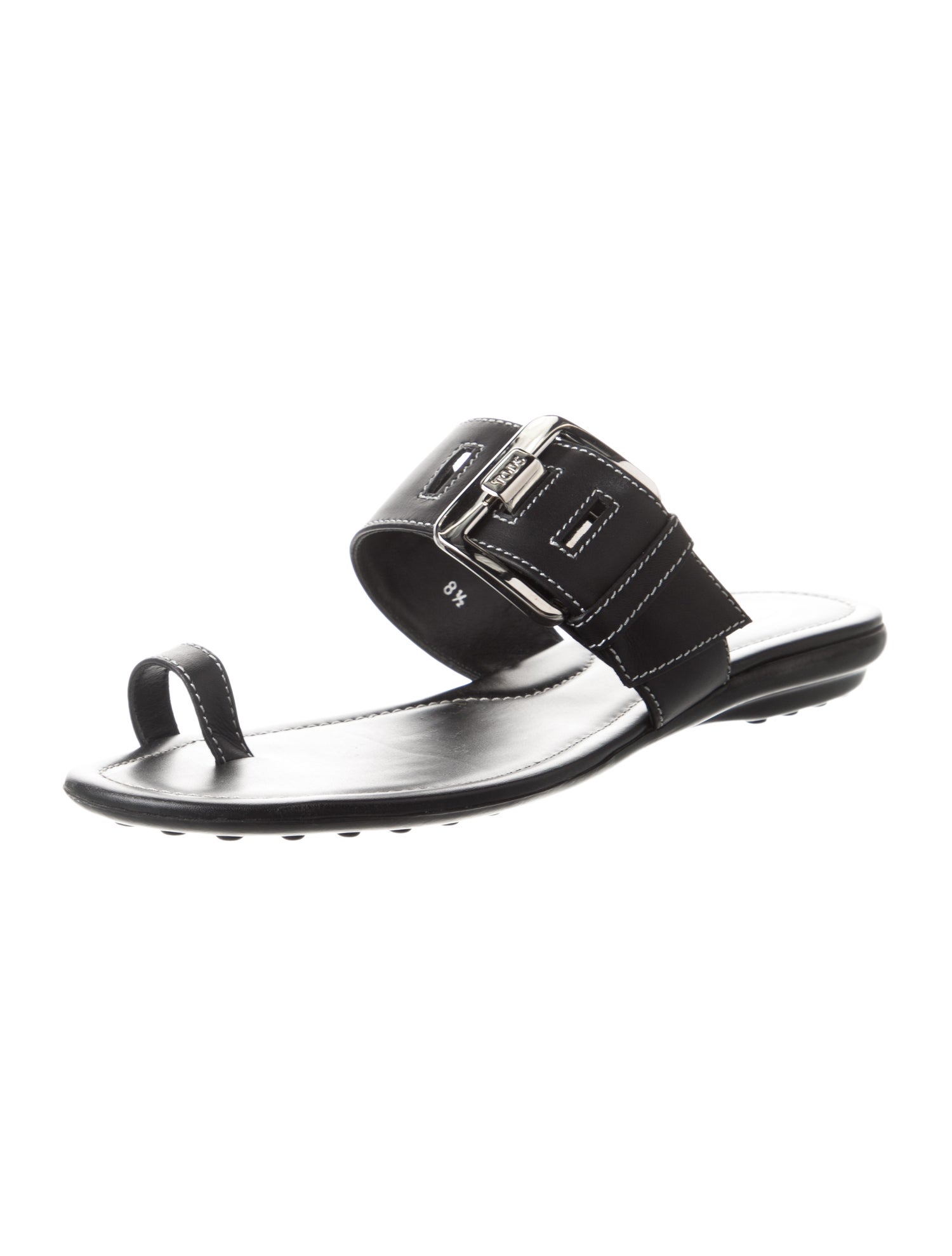 Tod's Leather Lasercut Accents Slides