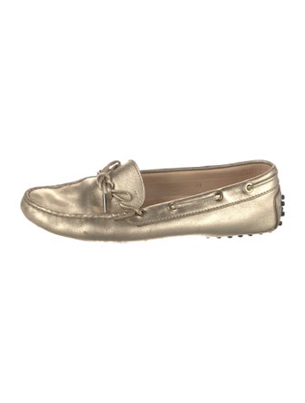 Tod's Leather Bow Accents Loafers
