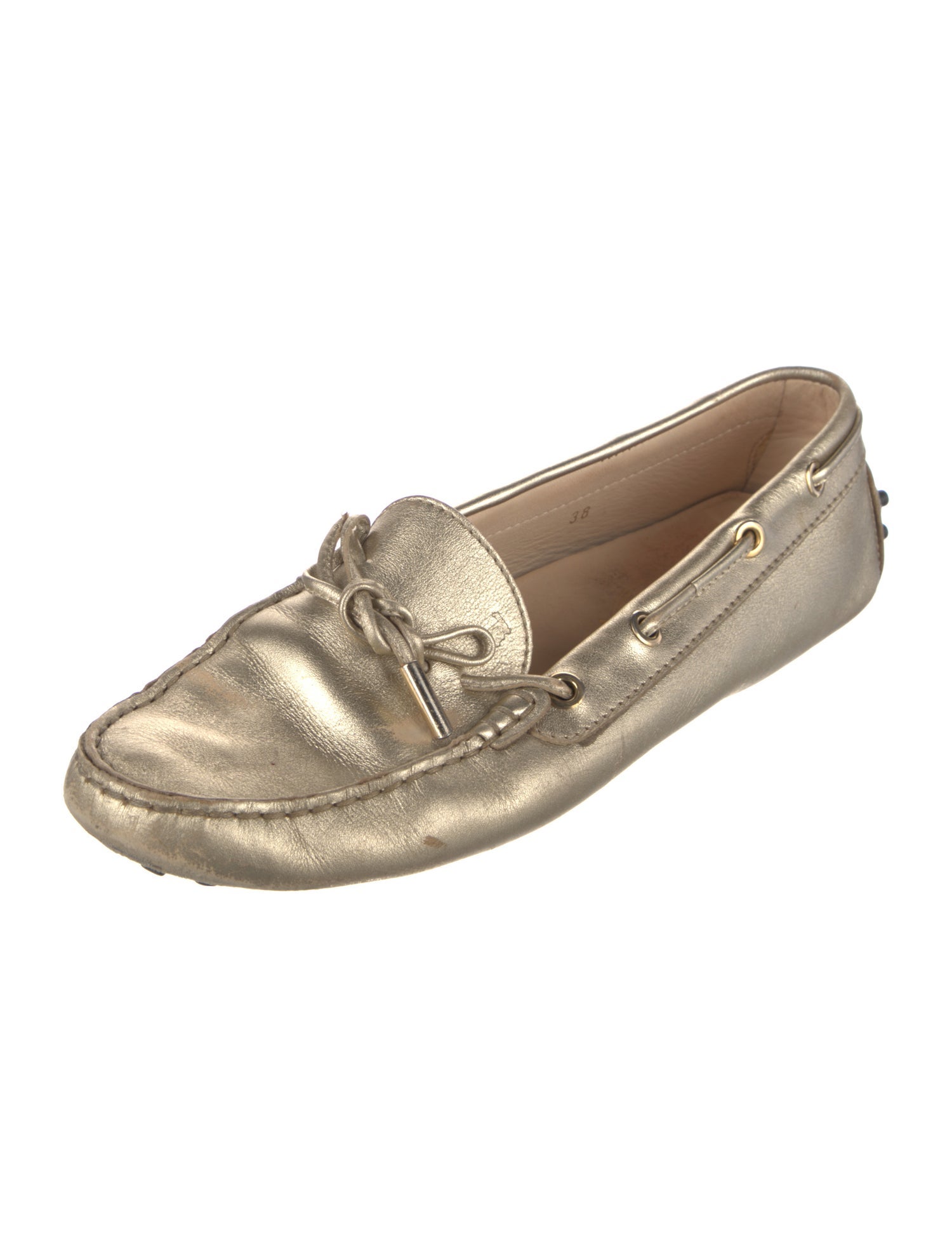 Tod's Leather Bow Accents Loafers
