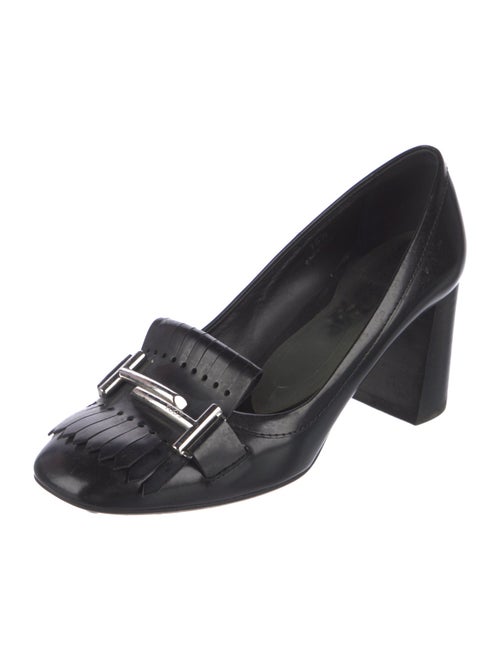 Tod's Leather Fringe Trim Accent Pumps