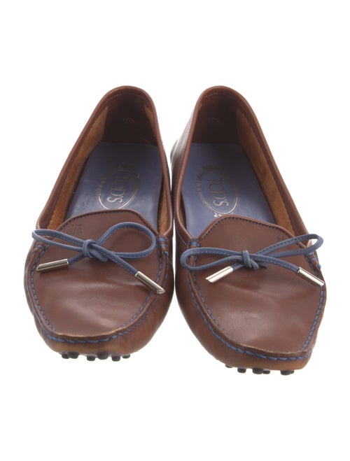 Tod's Leather Bow Accents Loafers