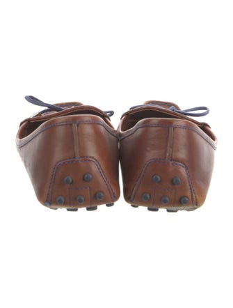 Tod's Leather Bow Accents Loafers