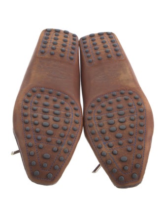 Tod's Leather Bow Accents Loafers