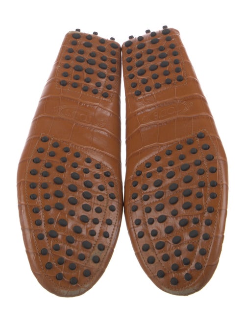 Tod's Embossed Leather Animal Print Loafers