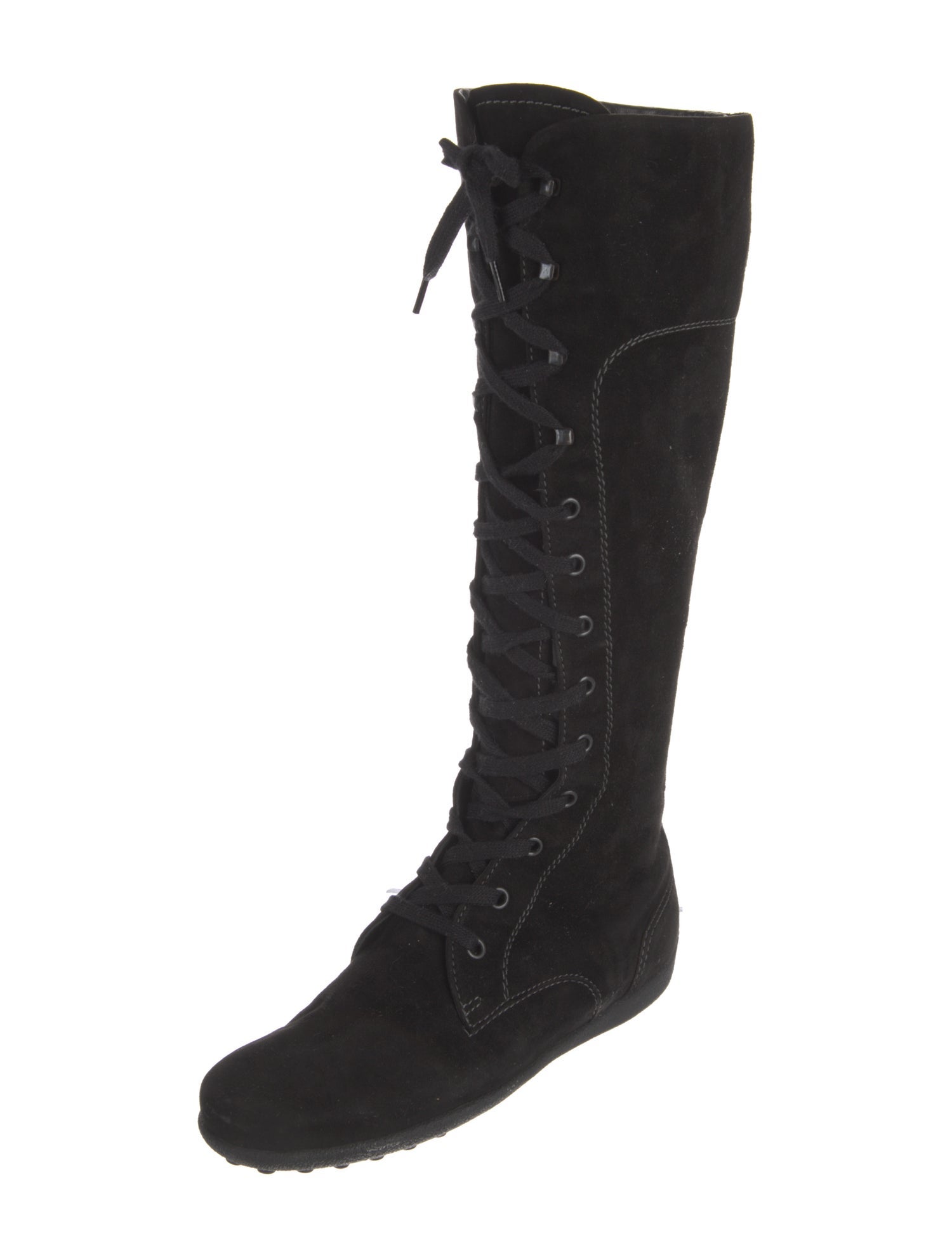 Tod's Suede Mesh Accents Lace-Up Boots