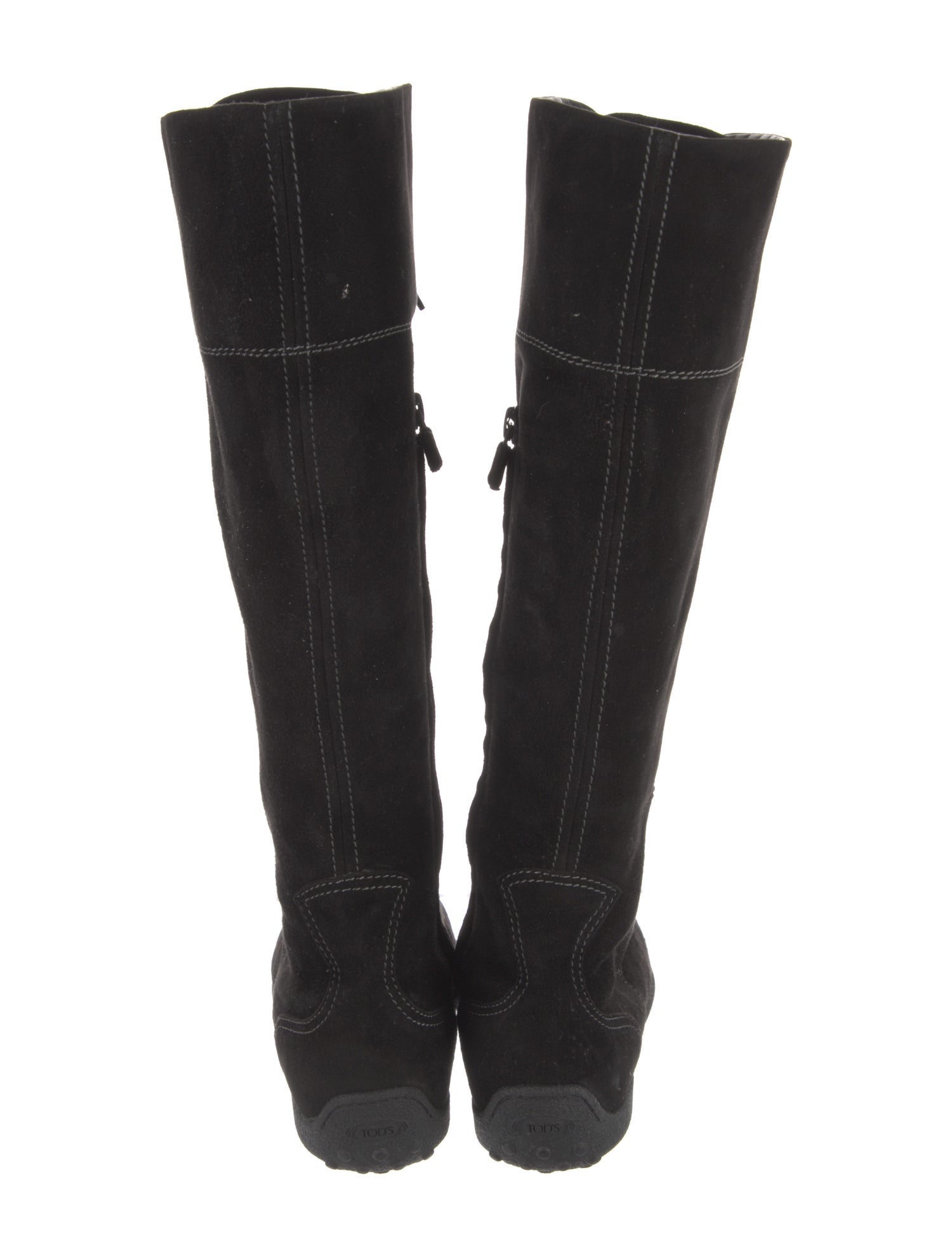 Tod's Suede Mesh Accents Lace-Up Boots