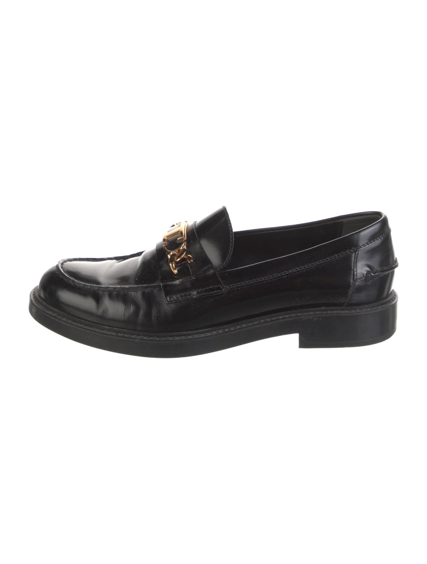 Tod's Leather Chain-Link Accents Loafers