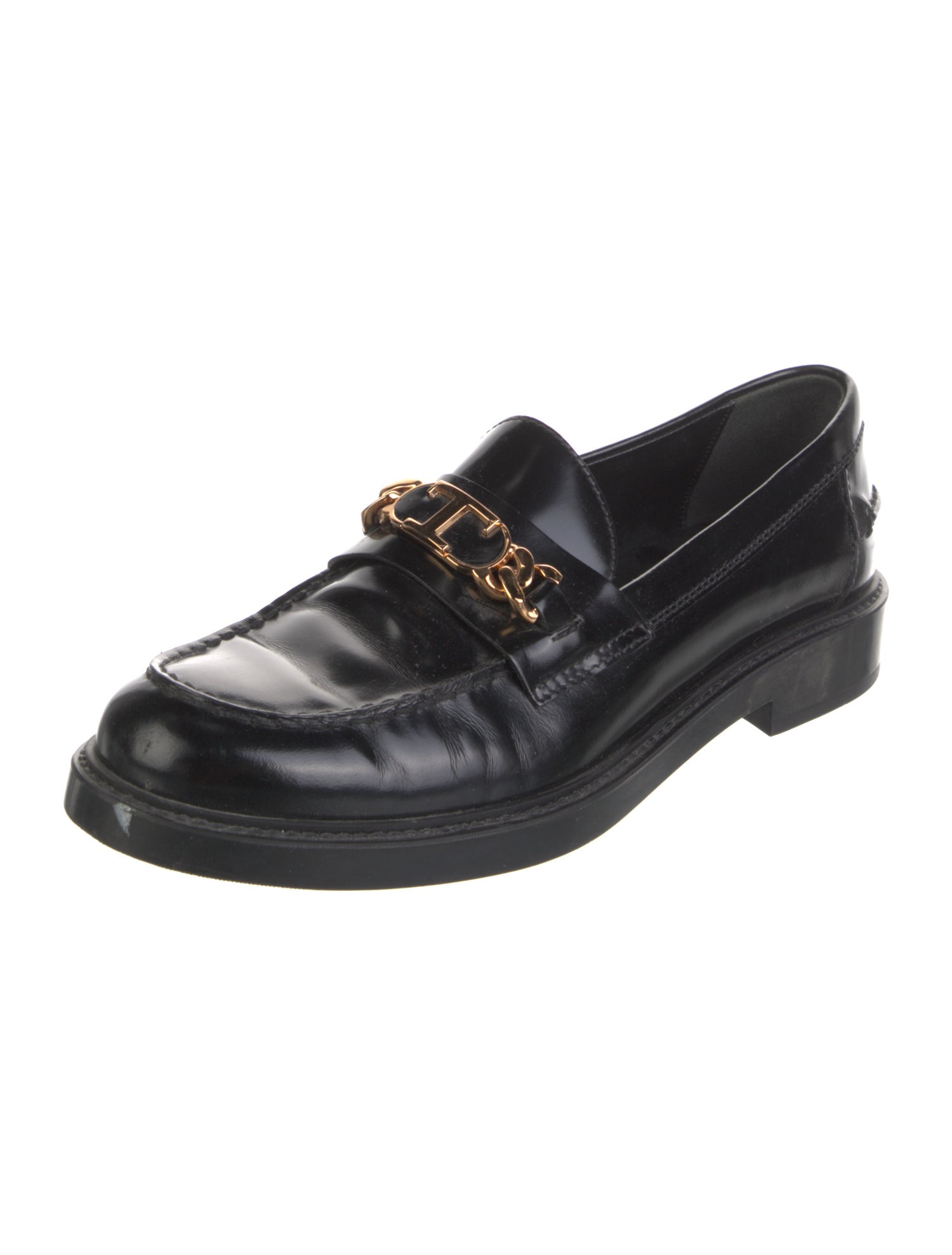 Tod's Leather Chain-Link Accents Loafers
