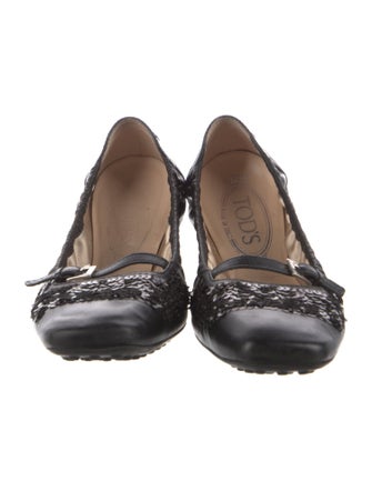 Tod's Leather Sequin Embellishments Ballet Flats