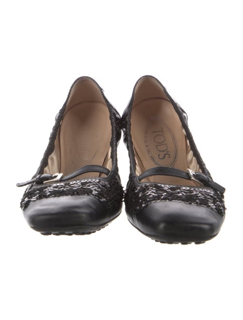 Tod's Leather Sequin Embellishments Ballet Flats